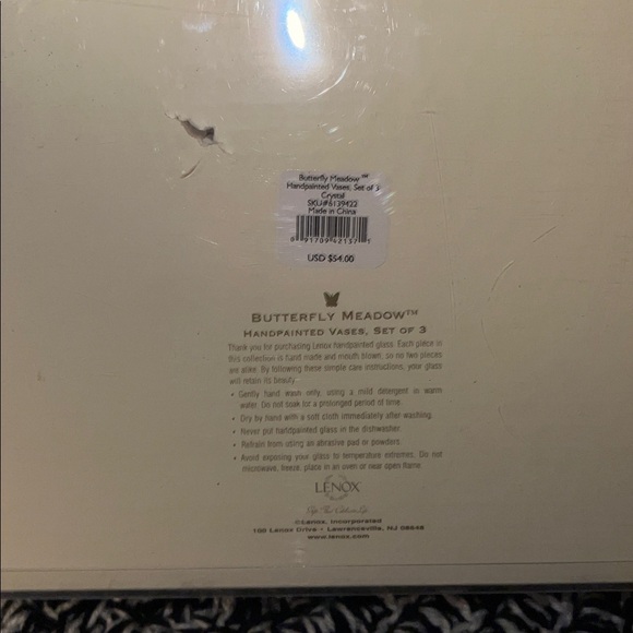 LENOX hand painted vintage Floral Glass Vases set of 3 - Picture 16 of 16